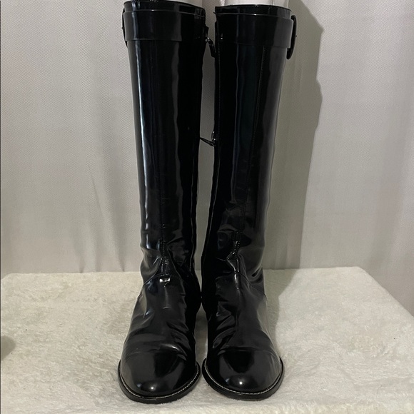 Alberta Ferrttetti Black Patent Leather Boots - Picture 16 of 16